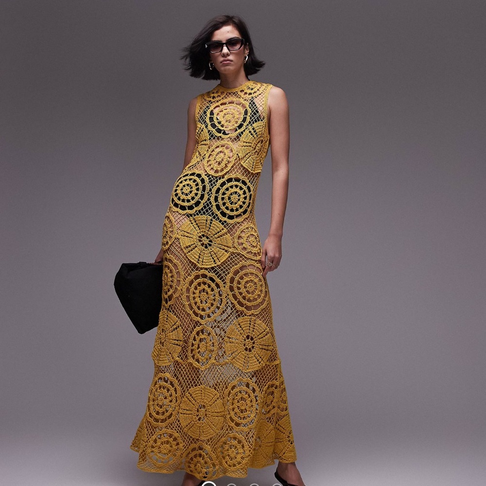 Topshop Knit Crochet Maxi Dress